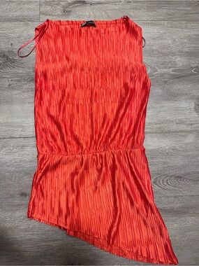 Zara Red Sleeveless Asymmetrical Women's Top size S